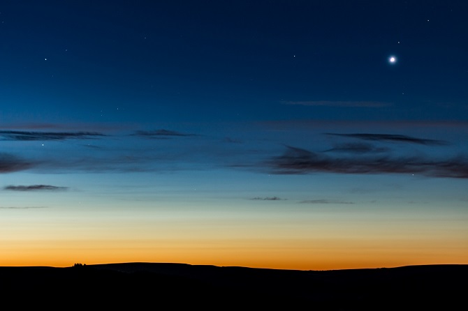 Venus rising during Kielder twilight
